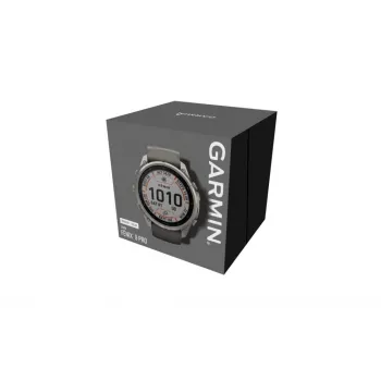 Garmin Fenix 9 Pro – inReach, Solar, 51 mm titano korpusas su pebble grey silikoniniu dirželiu