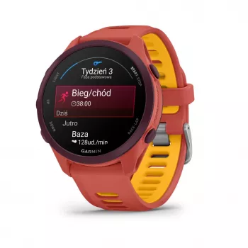 Garmin Forerunner 170 Music GPS Running Watch, Berry Case su Red Pink/Mango dirželiu