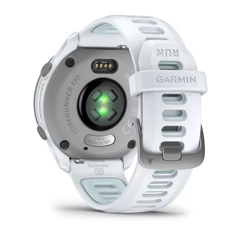 Garmin Forerunner 170 Music, Whitestone su Whitestone/Cloud Blue apyranke