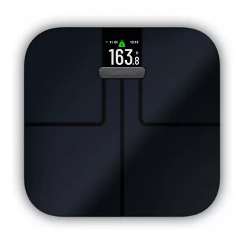 Garmin Index S2 išmaniosios svarstyklės (juodos) su Wi-Fi, kūno sudėties analize, 16 vartotojų profilių