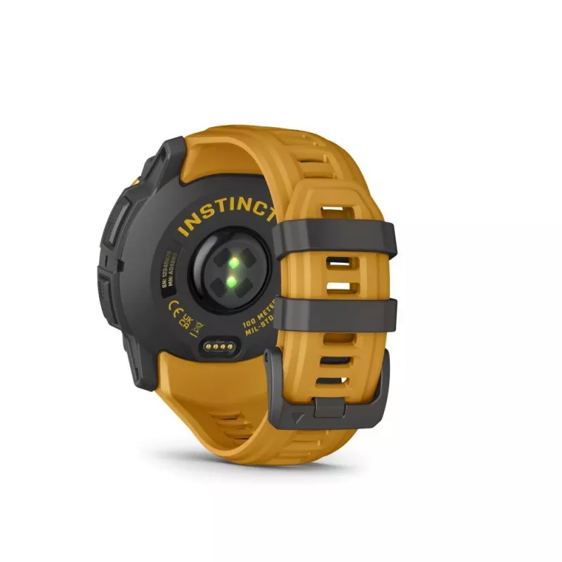 Garmin Instinct 3 – 50 mm, Solar Sunburst su Sunburst/Pilkas dirželiu