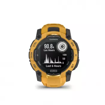 Garmin Instinct 3 – 50 mm, Solar Sunburst su Sunburst/Pilkas dirželiu