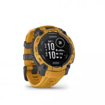 Garmin Instinct 3 Solar 45mm GPS Smartwatch Sunburst su Sunburst/Pilkšvai rudu dirželiu