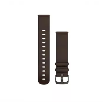 Garmin Quick Release Bands (20 mm) tamsiai rudos odos, sidabro apkaustai