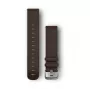 Garmin Quick Release Bands (20 mm) tamsiai rudos odos, sidabro apkaustai