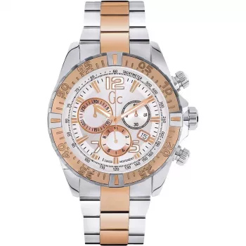 GC vyriškas laikrodis Y02006G1 Swiss Quartz chronografas, 45mm nerūdijančio plieno korpusas, juodas ciferblatas