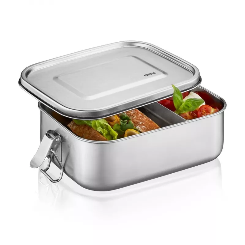 GEFU ENDURE Small Lunch Box 0.7L nerūdijančio plieno su žaliu silikoniniu tarpikliu