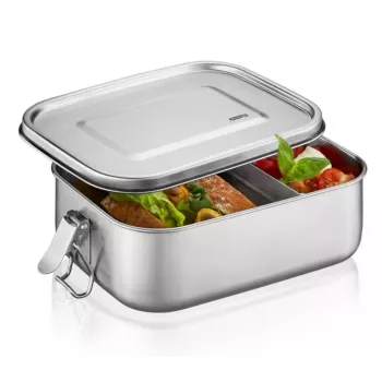 GEFU ENDURE Small Lunch Box 0.7L nerūdijančio plieno su žaliu silikoniniu tarpikliu