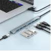 Gembird 7-Port USB 3.2 Gen 2 Hub - 6x USB-A 2.0 + 1x USB-A 3.2, sidabrinis