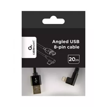 GEMBIRD Angled Braided USB-A to 8-pin Lightning Cable 0.2 m Juoda