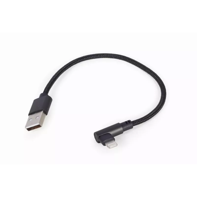 GEMBIRD Angled Braided USB-A to 8-pin Lightning Cable 0.2 m Juoda