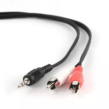 Gembird CCA-458-5M garso laidas, 3,5 mm lizdas – 2x RCA, kištukas–kištukas, 5 m