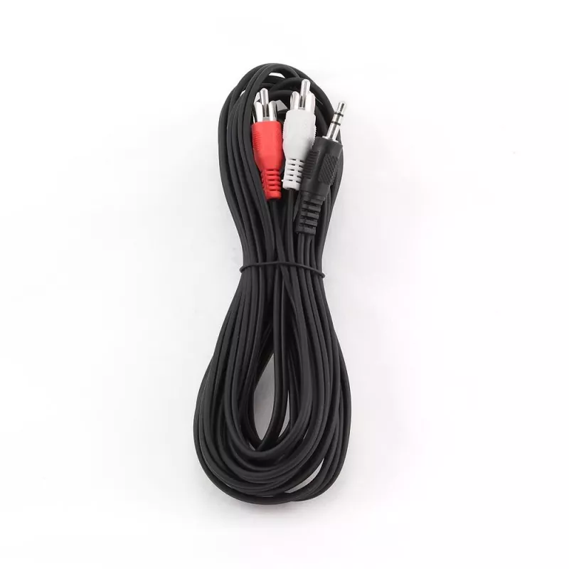 Gembird CCA-458-5M garso laidas, 3,5 mm lizdas – 2x RCA, kištukas–kištukas, 5 m