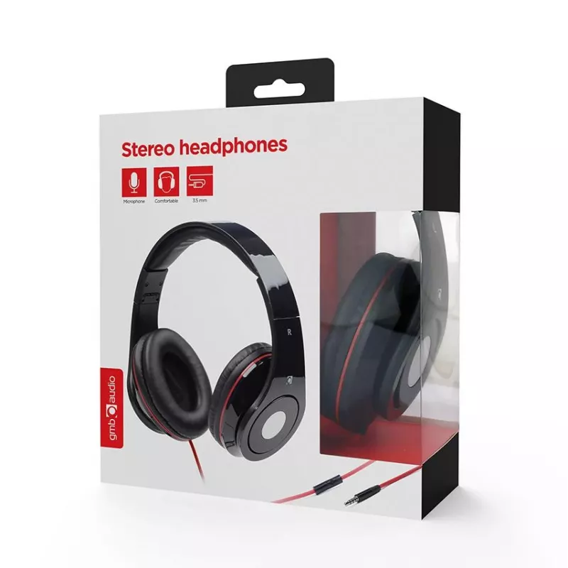 Gembird Detroit MHS-DTW-BW laidinis ausinių komplektas su antgaliniu mikrofonu, juoda
