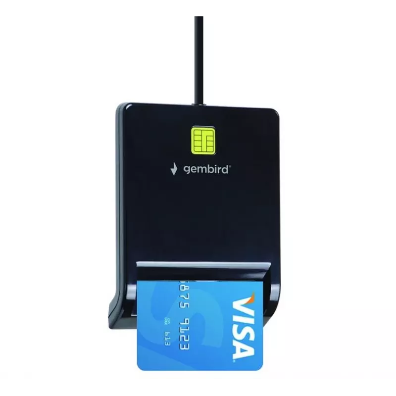 Gembird FD2-SCR Universal USB Smart Card Reader, juoda