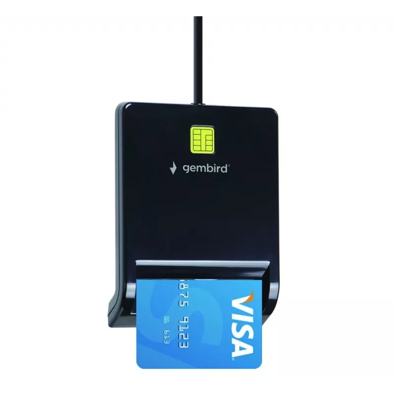 Gembird FD2-SCR Universal USB Smart Card Reader, juoda