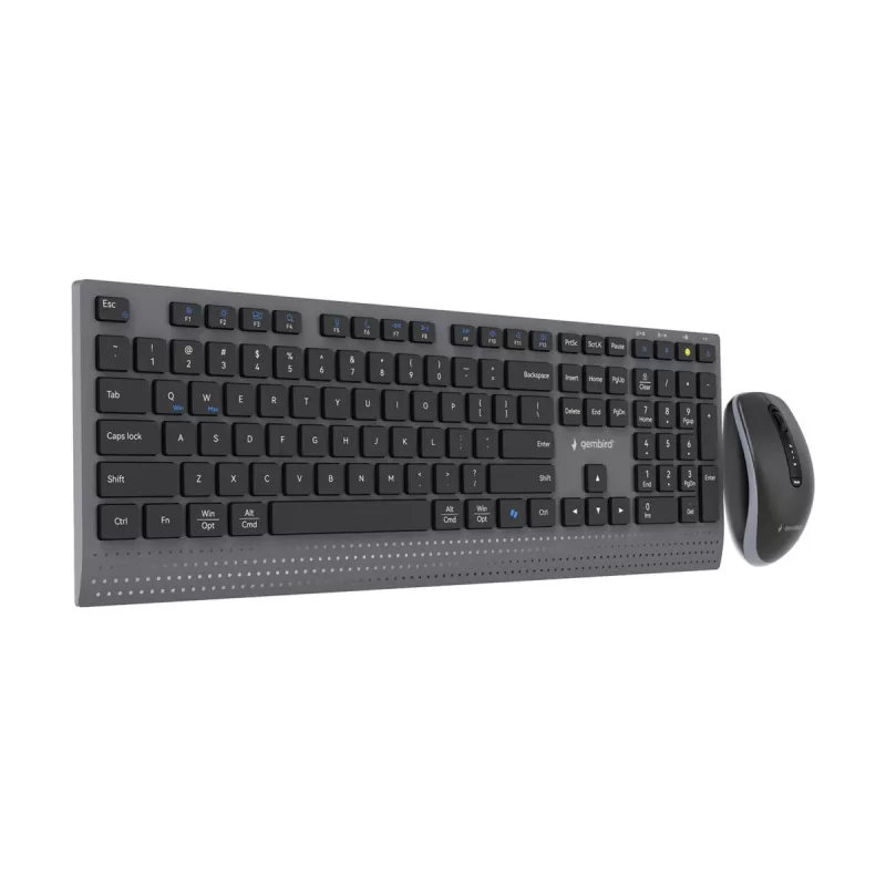 Gembird KBS-WPS-02 belaidis dviejų režimų klaviatūros ir pelės rinkinys, 2.4GHz + Bluetooth, US išdėstymas