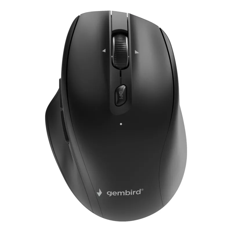 Gembird MUSW2-6B-02 belaidė dviejų režimų pelė (2.4G + BT), 2400 DPI, 6 mygtukų, juoda