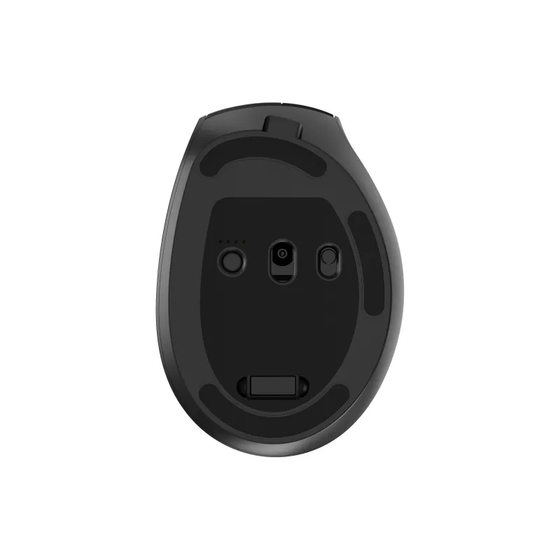 Gembird MUSW3-9B-01 belaidė ergonominė pelė su trimis režimais (2.4 GHz + Bluetooth + USB-C), 2400 DPI, 9 mygtukai, juoda