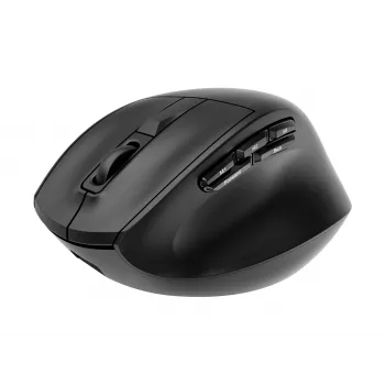 Gembird MUSW3-9B-01 belaidė ergonominė pelė su trimis režimais (2.4 GHz + Bluetooth + USB-C), 2400 DPI, 9 mygtukai, juoda