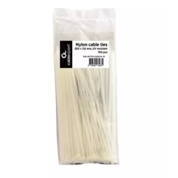 GEMBIRD NYTFR-250X3.6-W Nylon Cable Ties, 100-Pack, White, 250mm x 3,6mm