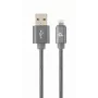 Gembird USB-A į Lightning laidas, Premium spiralinis metalas, 1 m, metalinis pilkas