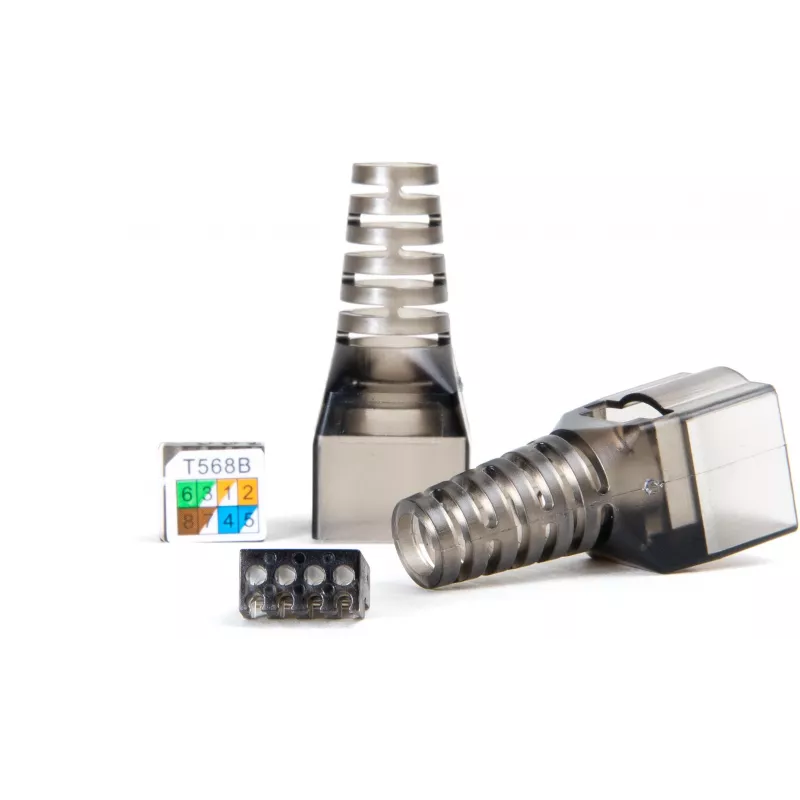 GETFORT 58459 Cat.6 UTP Tool-less RJ45 Keystone Jack, baltas
