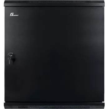 GETFORT CALI 12U sieninis 19 inch serverių spintos korpusas 600x450 mm, plieninės durelės, juodos spalvos