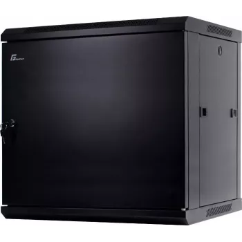 GETFORT CALI 12U sieninis 19 inch serverių spintos korpusas 600x450 mm, plieninės durelės, juodos spalvos