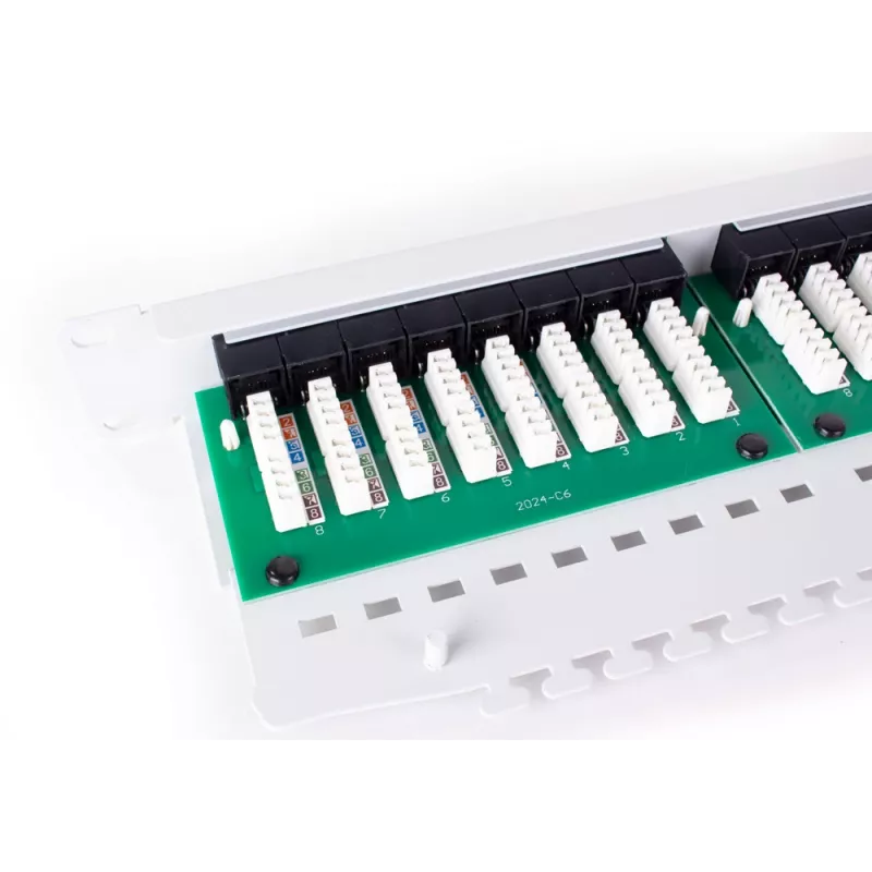 GETFORT Cat.6 UTP Patch Panel 24 Portai 1U Pilka PGF-6UTP24-B5-G