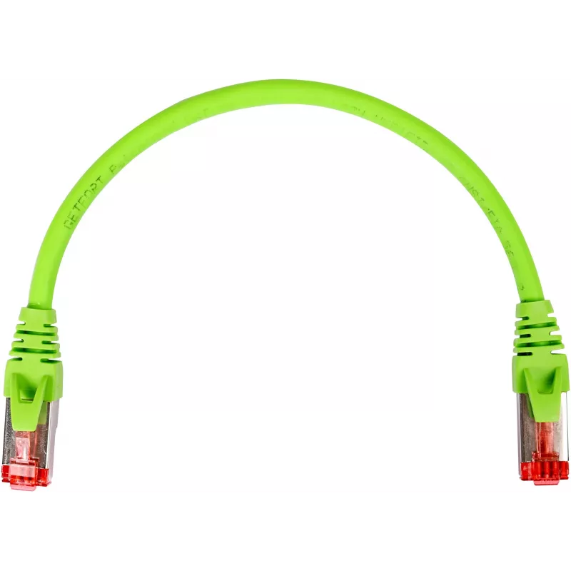 GETFORT Cat.6A S/FTP LSOH Patch Laidas 0,25 m Žalias