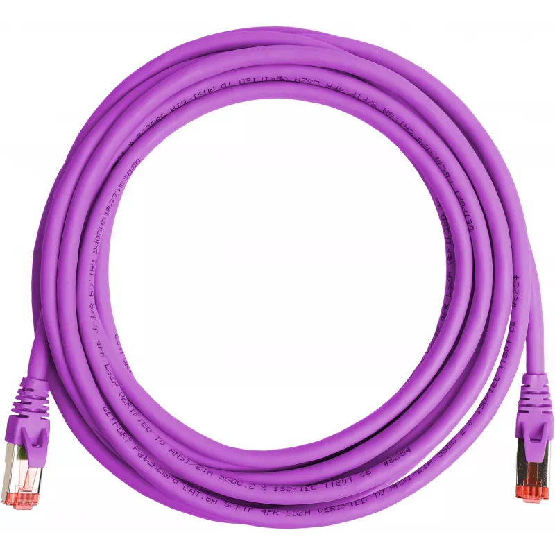 GETFORT Cat.6A S/FTP LSOH Pataisos kabelis 5m Violetinė