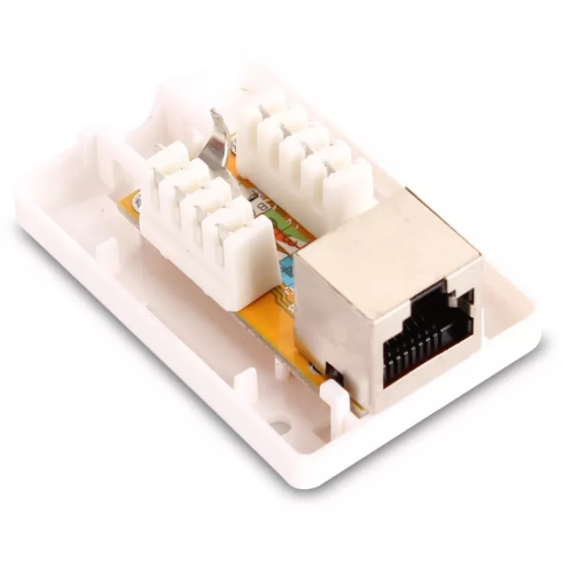 GETFORT GF-1G6FTP Ekranuotas paviršinio montavimo RJ45 lizdas Cat.6, 1 prievadas, baltas