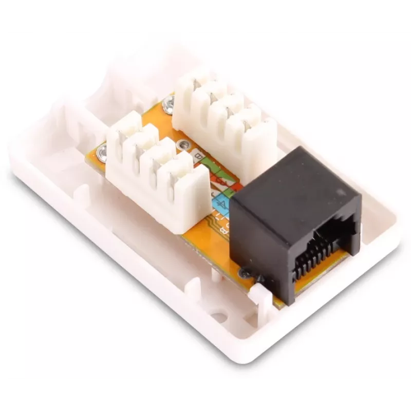 GETFORT GF-1G6UTP Paviršinio montavimo RJ45 Cat.6 UTP tinklo lizdas, baltas