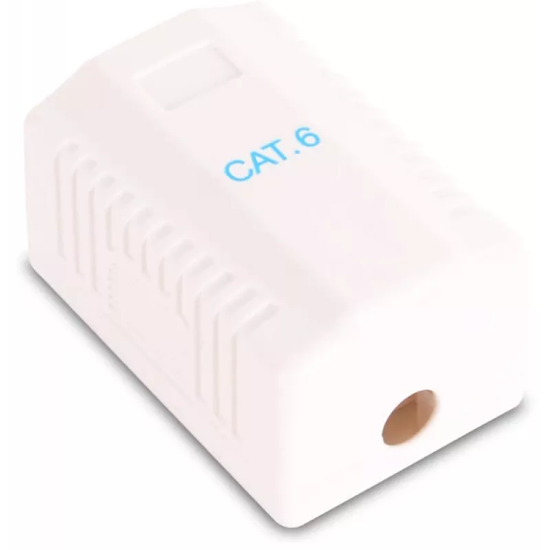 GETFORT GF-1G6UTP Paviršinio montavimo RJ45 Cat.6 UTP tinklo lizdas, baltas