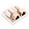 GETFORT GF-2G5EFTP Ekranuotas paviršinis RJ45 lizdas, 2 prievadai, Cat.5e, baltas