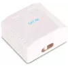 GETFORT GF-2G5EUTP paviršinio montavimo dvigubas RJ45 Cat.5e UTP tinklo lizdas, baltas