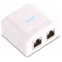 GETFORT GF-2G5EUTP paviršinio montavimo dvigubas RJ45 Cat.5e UTP tinklo lizdas, baltas