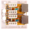 GETFORT GF-2G6FTP ekranuotas montuojamas ant paviršiaus tinklo lizdas, 2x RJ45, Cat6 FTP, baltas