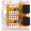 GETFORT GF-2G6UTP paviršinis 2 prievadų RJ45 Cat.6 UTP tinklo lizdas, baltas