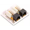 GETFORT GF-2G6UTP paviršinis 2 prievadų RJ45 Cat.6 UTP tinklo lizdas, baltas