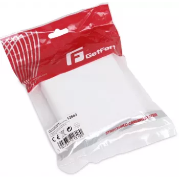 GETFORT GF-FO2P FTTH optinės skaidulos abonento išvadas su SC/APC ir LC/APC adapteriais, 2 prievadų sieninė dėžutė, vienmodė, balta