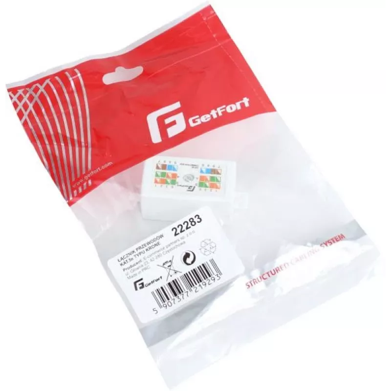 GETFORT GF-LP-6UTP Cat.6 UTP Tiesinis Jungtis, Krone Tipo, Balta