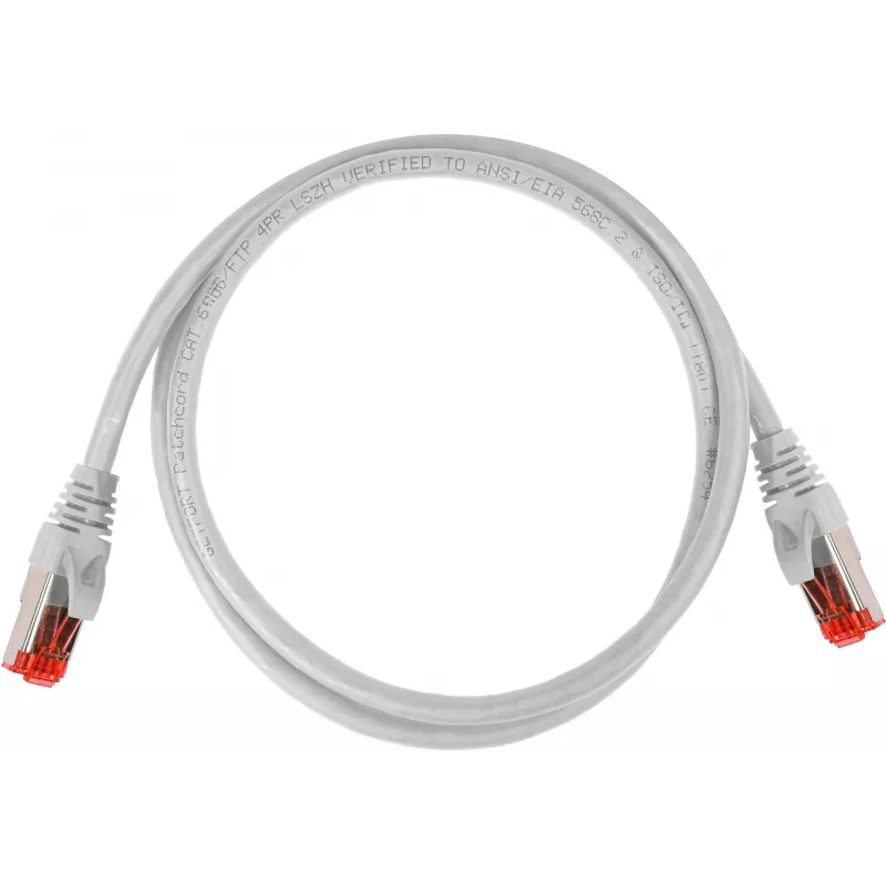 GETFORT GF-PC6ASFTP-1G Cat.6A S/FTP LSOH Patch Kabelis 1m Pilkas