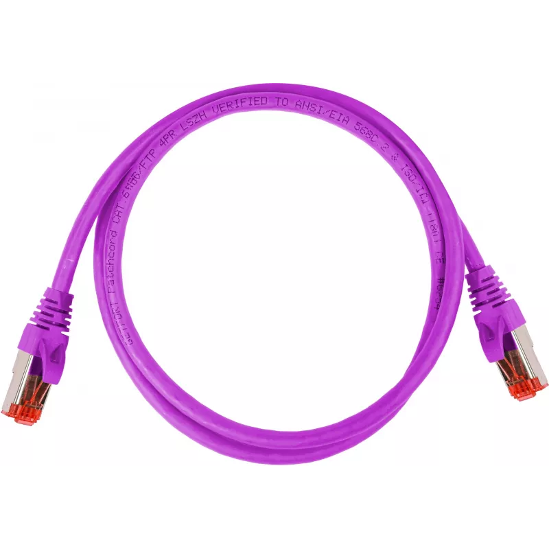 GETFORT Cat.6A S/FTP LSOH Patch Cable 1m Violetinė