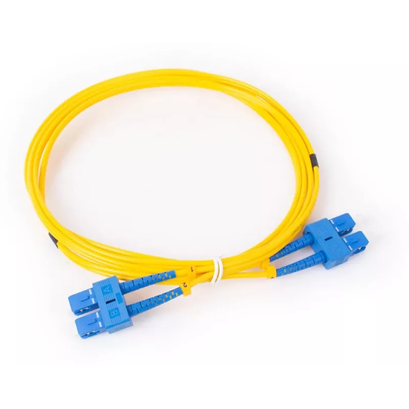 GETFORT GF-SUSUD2 vienmodis dvigubas šviesolaidinis šviesolaidis SC/UPC–SC/UPC, 2 m, geltonas