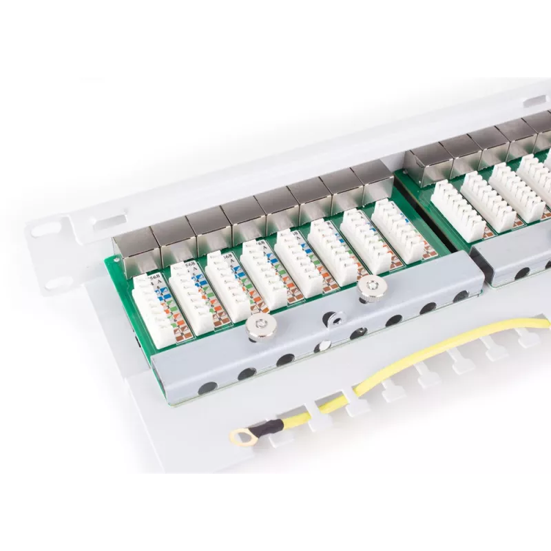 GETFORT PGF-6FTP24-B6-G Patch Panel FTP CAT.6 24 Port Pilka 1U Rackmount