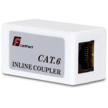 GETFORT RJ45 Cat.6 UTP tiesioginė jungtis moteriška į moterišką juoda