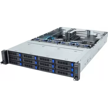 Giga Computing GigaByte R263-S30-AAH2 2U Rackmount Server Barebone, 12x 3,5 inch/2.5 inch Hot-Swap Bays, 2x 1300W Redundant PSU, Intel C236, LGA 1151