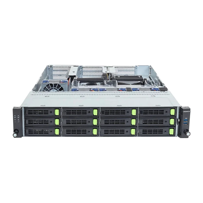 Gigabyte R263-ZG0-AAL2 (Rev. 3.x) 2U serveris barebone, vienas AMD SP5 lizdas, 12x 3,5/2,5 colio